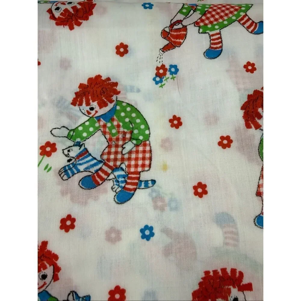 Vintage Raggedy Ann and Andy Fabric 1970s 47x116”